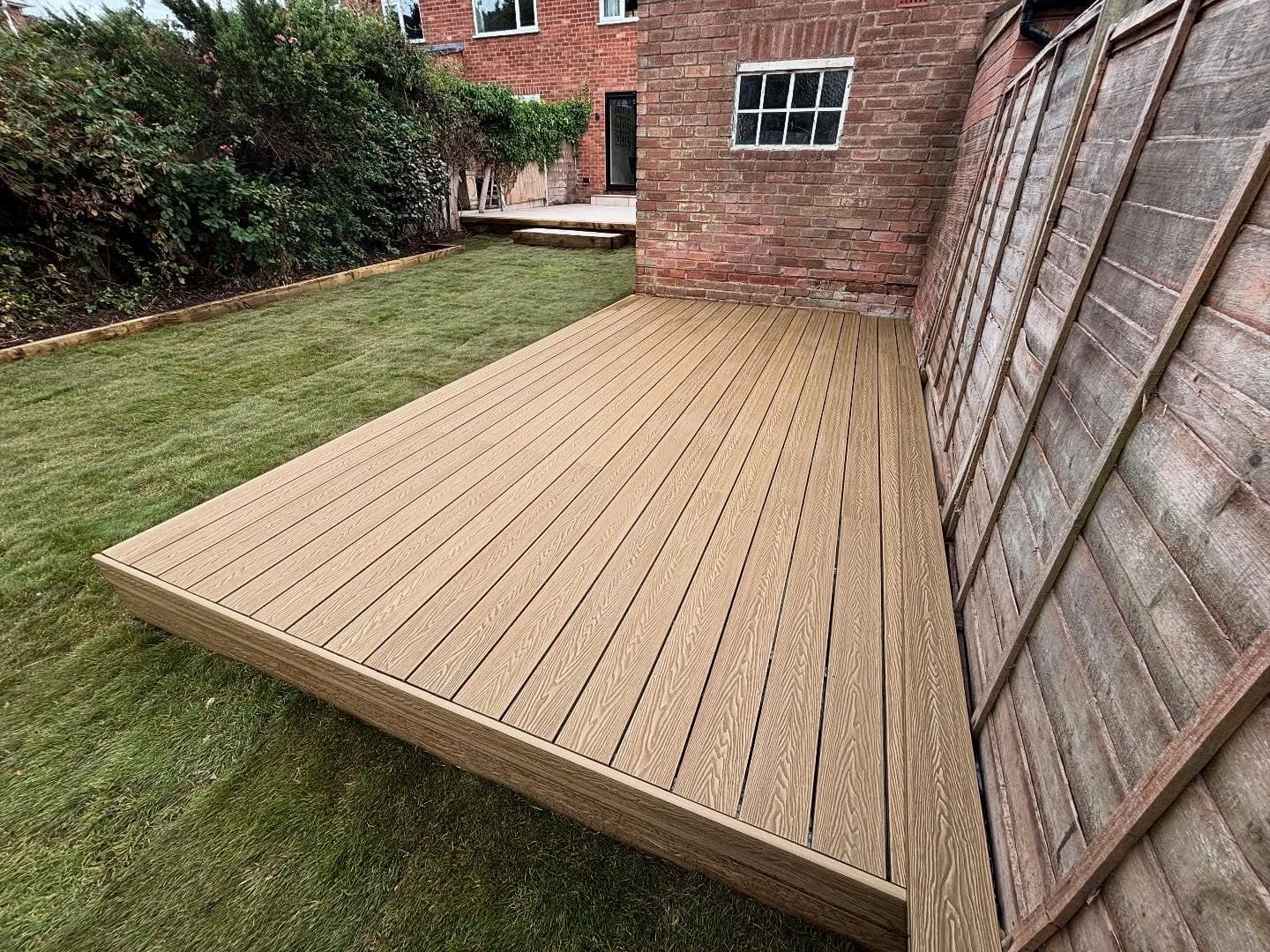 Composite decking with lawn